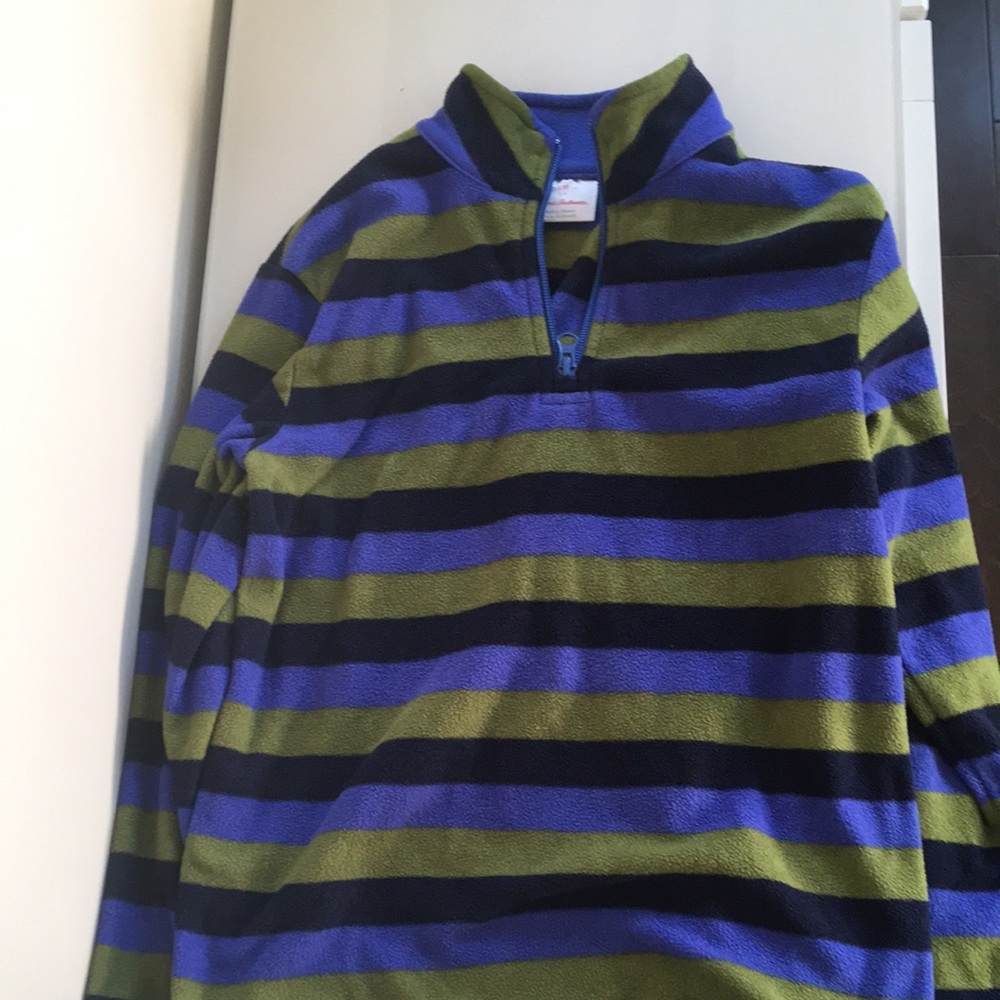 Hanna Andersson stripe zip fleece 130